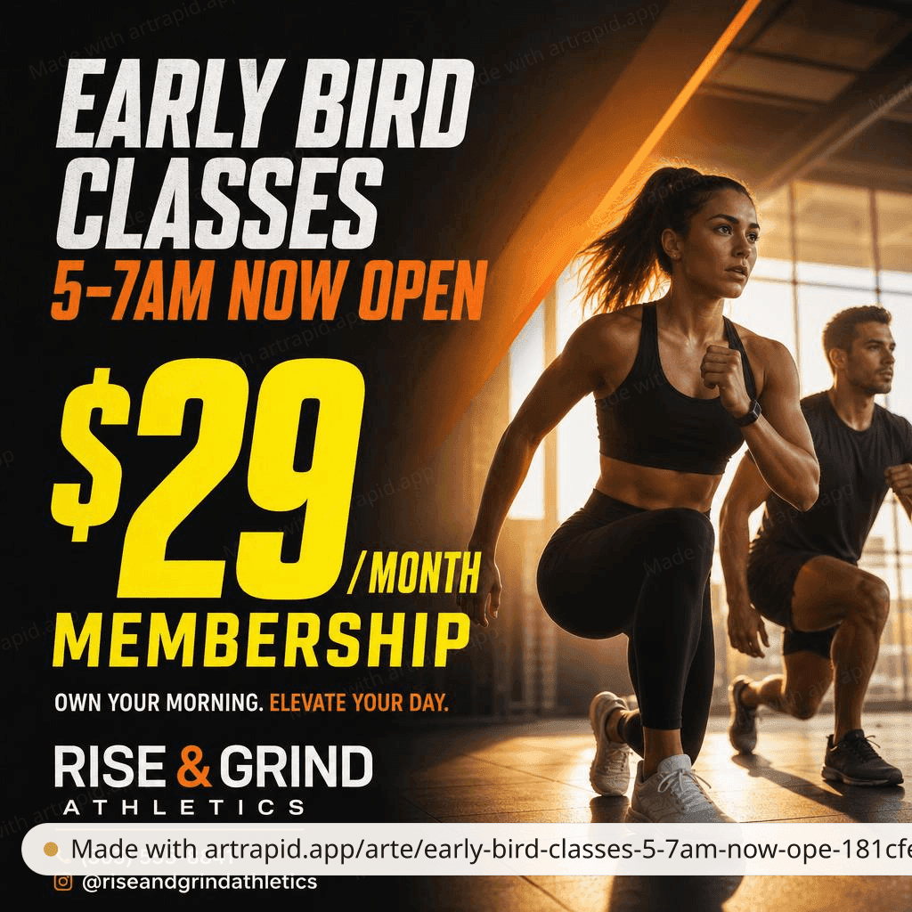 Early bird classes 5–7am now open — General · ArtRapid
